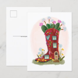Postal Cowboy Boot y Cactus