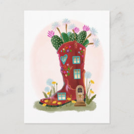 Postal Cowboy Boot y Cactus