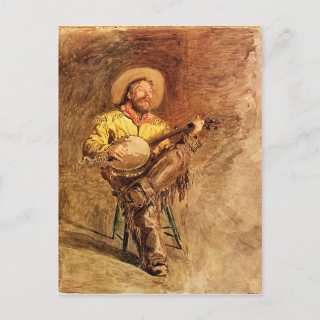 Postal Cowboy Cantando (Anverso)