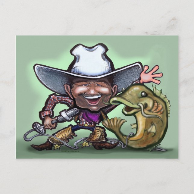 Postal Cowboy Catfish No Gun POSTCARD (Anverso)