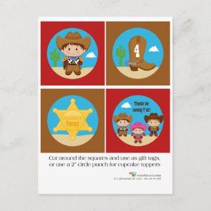 Postal Cowboy Cupcake Toppers