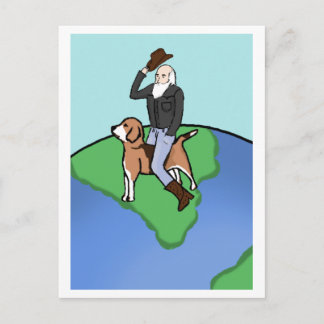 Postal Cowboy Darwin sobre "El Beagle"