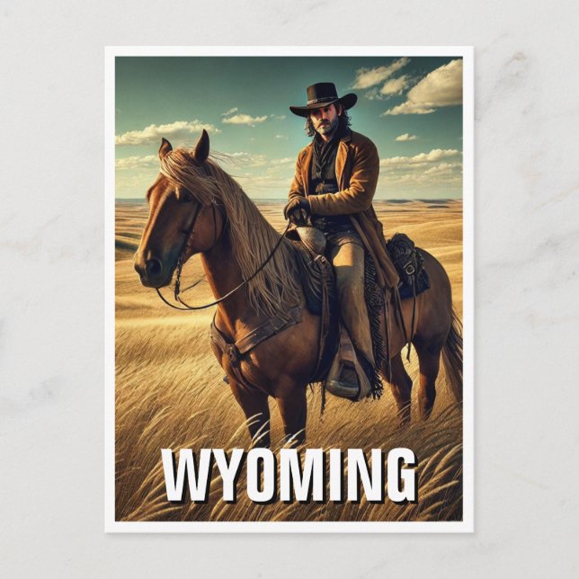 Postal Cowboy en Wyoming Travel Souvenir (Anverso)