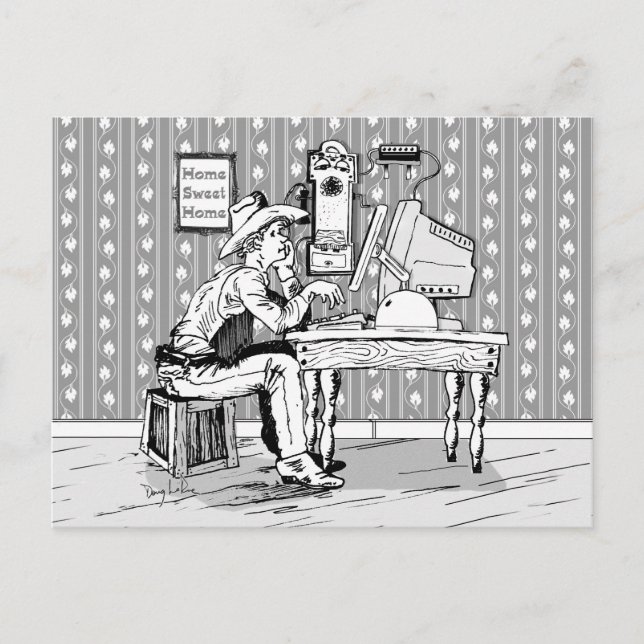 Postal Cowboy informático (Anverso)