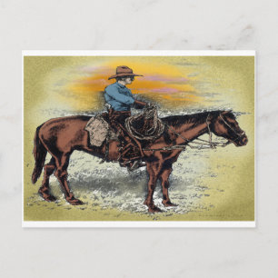 Postal Cowboy n Sunset