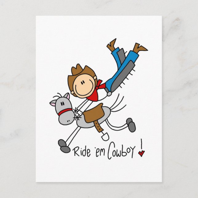 Postal Cowboy Stick Camisetas y regalos (Anverso)