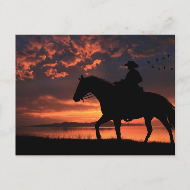 Postal Cowboy Sunset (Anverso)