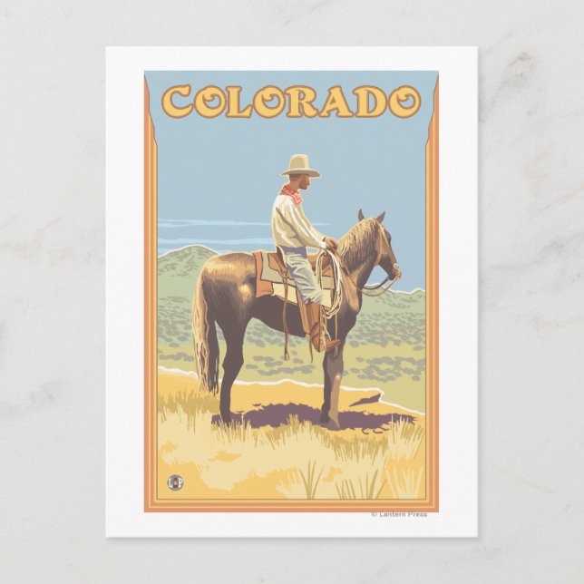 Postal Cowboy (vista lateral) Colorado (Anverso)