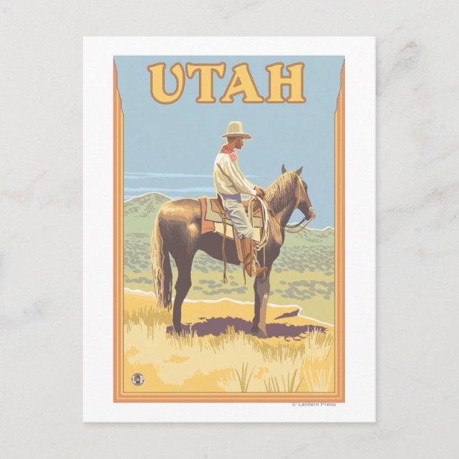 Postal Cowboy (vista lateral) Utah (Anverso)