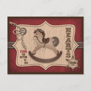 Postal Cowboy Western Rocking Horse Gracias