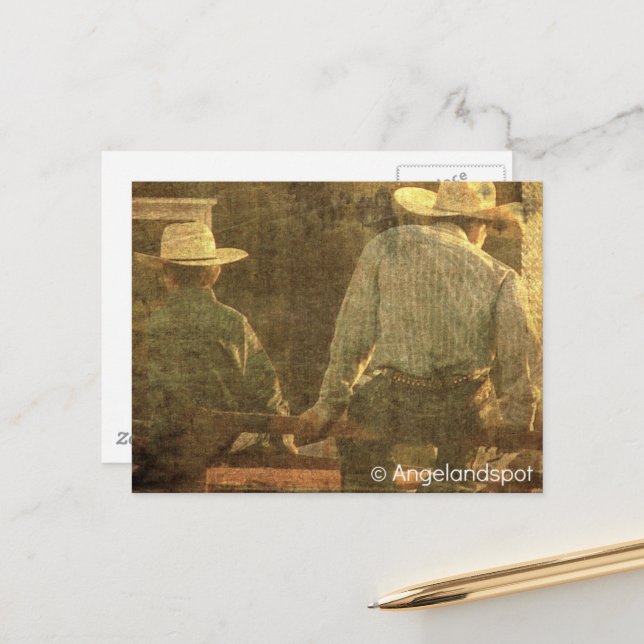 Postal Cowboys on a Rodeo Fence (Anverso/Reverso In Situ)