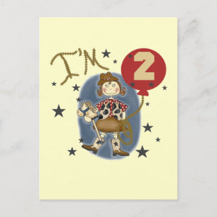 Postal Cowgirl 2.º cumpleaños camisetas y regalos