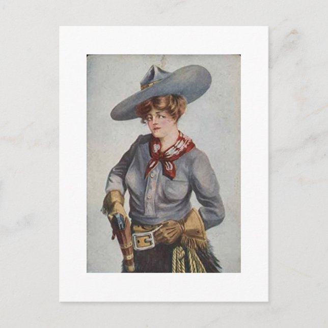 Postal Cowgirl alrededor de 1909 (Anverso)