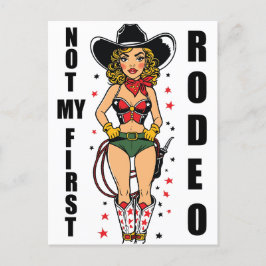 Postal Cowgirl con cita no mi primer rodeo