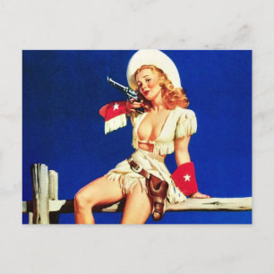 Postal Cowgirl pin