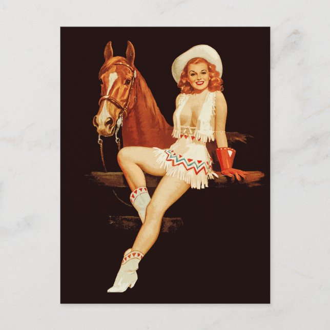 Postal Cowgirl Pin Up (Anverso)