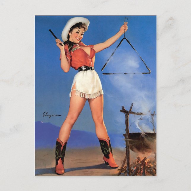Postal Cowgirl Pin Up 1 (Anverso)