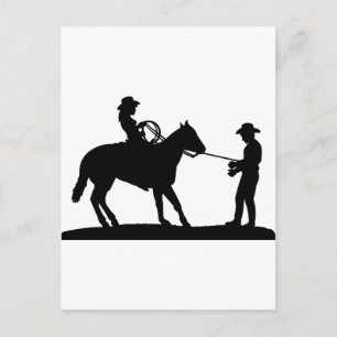 Postal Cowgirl Roping Cowboy