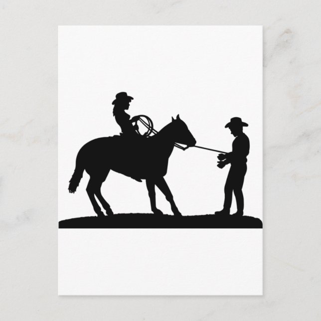 Postal Cowgirl Roping Cowboy (Anverso)