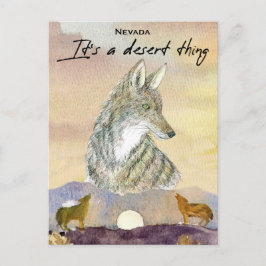 Postal Coyote de Nevada Es Cosa del Desierto Amanecer