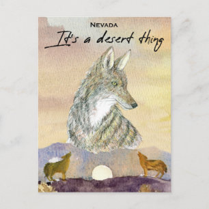 Postal Coyote de Nevada Es Cosa del Desierto Amanecer