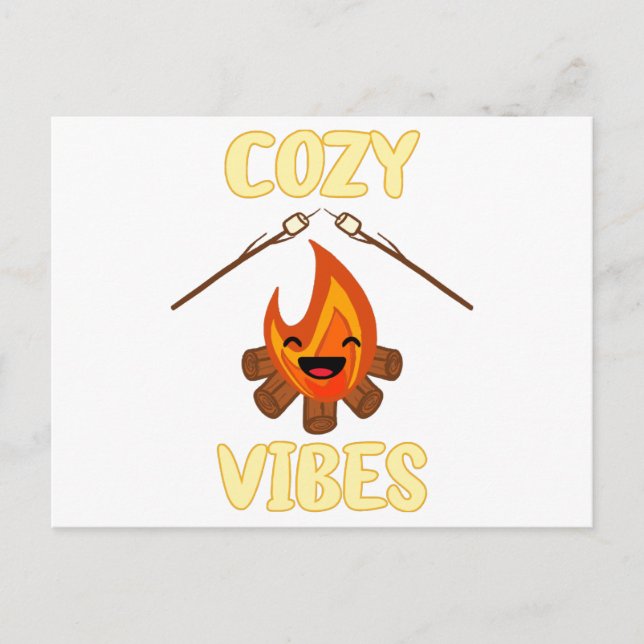 Postal Cozy Campfire Vibes Roasting Marshmallows for Smor (Anverso)