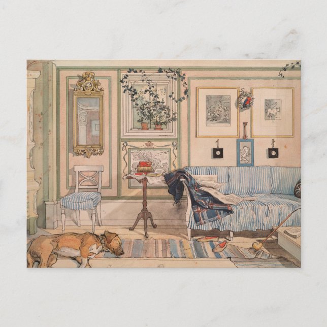 Postal Cozy Corner (por Carl Larsson) (Anverso)