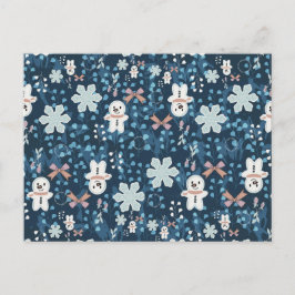 Postal Cozy Whimsical Holiday Throw Pillow