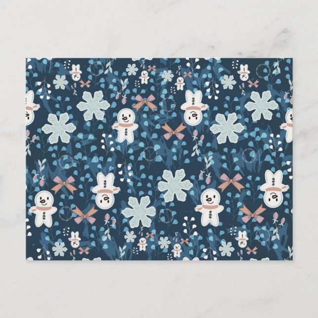 Postal Cozy Whimsical Holiday Throw Pillow (Anverso)