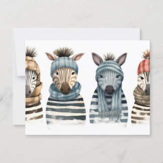 Postal Cozy Zebras