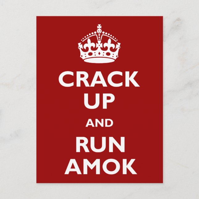 Postal Crack Up y Run Amok (Anverso)