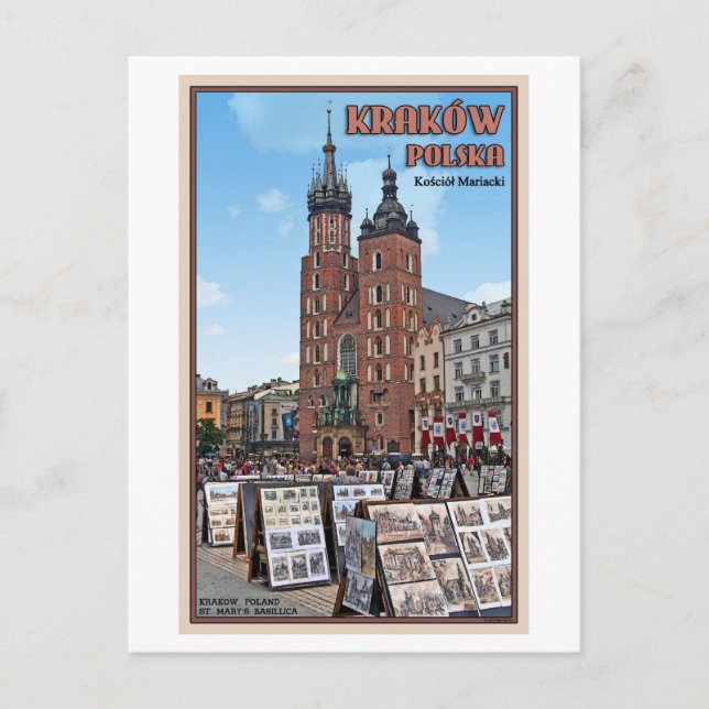 Postal Cracovia - Basílica de St Marys (Anverso)