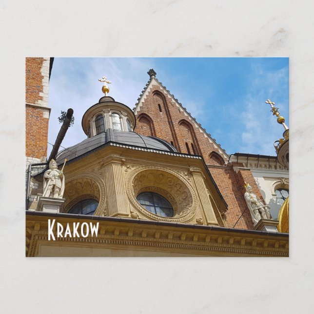 Postal Cracovia, Castillo Wawel, Catedral, Europa, Poloni (Anverso)