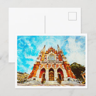 Postal Cracovia Polonia Hermoso paisaje de pintura al pet