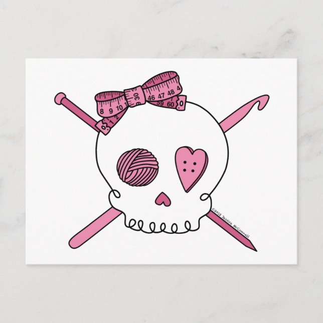 Postal Craft Skull (rosa) (Anverso)