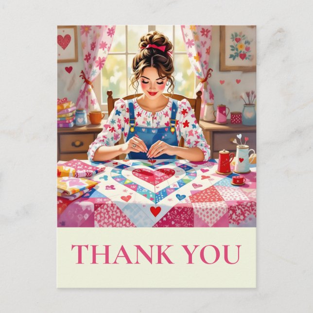 Postal Crafter Quilting Sewing Thank you (Anverso)