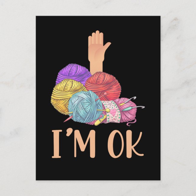 Postal Crafting Crochet adicta a la tía Yarn Lover (Anverso)