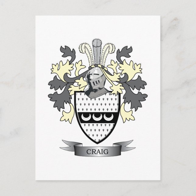 Postal Craig Family Crest Coat of Arms (Anverso)