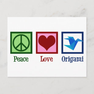Postal Crana de papel de Peace Love Origami