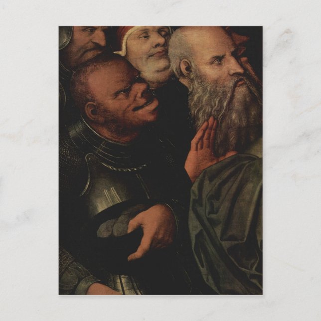 Postal Cranach d. J., Lucas Christus und die Ehebrecherin (Anverso)