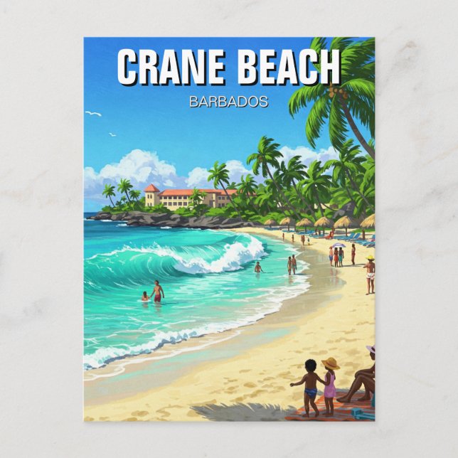 Postal Crane Beach Barbados Travel (Anverso)