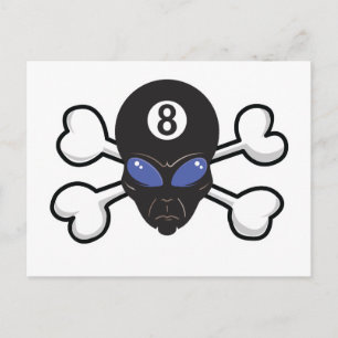 Postal Cráneo alienígena de ocho bolas