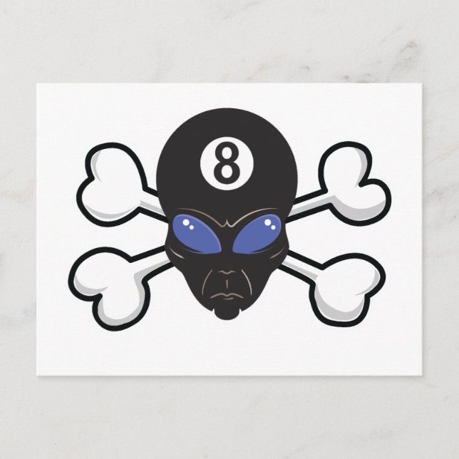 Postal Cráneo alienígena de ocho bolas (Anverso)