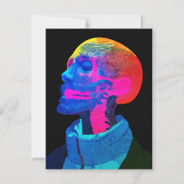 Postal Cráneo Cibernético – Arte de Anatomía Futurista