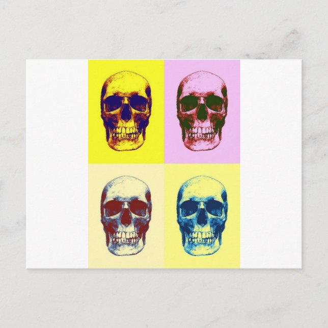 Postal Cráneo de arte pop (Anverso)