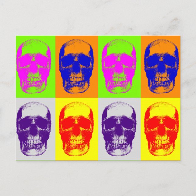 Postal Cráneo de arte pop (Anverso)