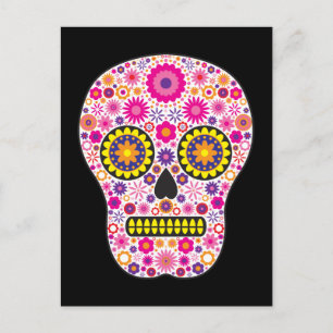 Postal Cráneo de azúcar rosado mexicano