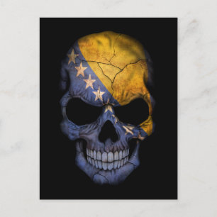 Postal Cráneo de bandera bosnia de personalizable