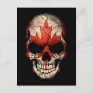 Postal Cráneo de bandera canadiense de personalizable