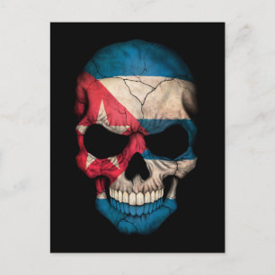 Postal Cráneo de la bandera cubana del personalizable